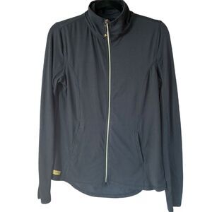 Betsey Johnson Women's Black Zip Jacket Gold Accents Size L Casual